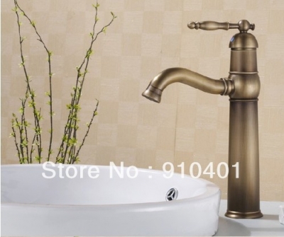 Wholesale And Retail Promotion Antique Brass Euro Style Bathroom Basin Faucet Sinle Handle Sink Mixer Tap Tall
