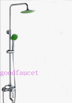 Wholesale And Retail Promotion Bathroom Luxury Chrome Rain Shower Set Faucet With Handy Unit Tap 8" Green Head