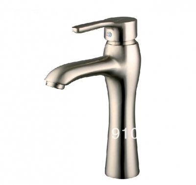 Wholesale And Retail Promotion Brushed Nickel Bathroom Basin Faucet Single Handle Vanity Sink Mixer Tap Tall