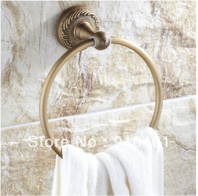 Wholesale And Retail Promotion Fashion NEW Wall Mounted Antique Brass Euro Style Towel Ring Towel Rack Holder [Towel bar ring shelf-4770|]