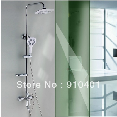 Wholesale And Retail Promotion Luxury 8" Rainfall Square Shower Faucet Shower Column Bathtub Mixer Tap Chrome