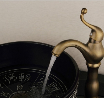 Wholesale And Retail Promotion Luxury Antique Brass Bathroom Single Handle Basin Faucet Vanity Sink Mixer Tap