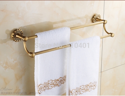 Wholesale And Retail Promotion Luxury Flower Embossed Wall Mounted Towel Rack Holder Antique Brass Towel Hanger [Towel bar ring shelf-5106|]