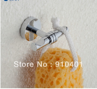 Wholesale And Retail Promotion Modern Chrome Finish Bathroom Sucker Towel Hanger Dual Hook Holder Wall Mounted [Towel bar ring shelf-4779|]