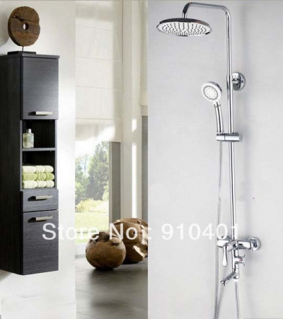 Wholesale And Retail Promotion Modern Chrome Shower Faucet Set 8" Rain Shower Head + Tub Faucet + Hand Shower [Chrome Shower-1357|]