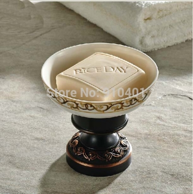 Wholesale And Retail Promotion Modern Deck Mounted Soap Dish Holder Oil Rubbed Bronze Flower Art Carved Ashtray