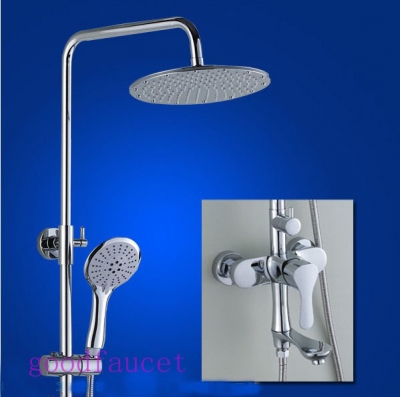 Wholesale And Retail Promotion NEW Bathroom Shower Faucet Set Tub Mixer Tap Set 8" Rain Shower With Hand Shower