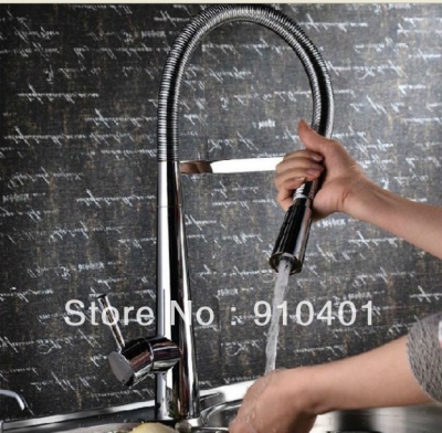 Wholesale And Retail Promotion NEW Chrome Brass Deck Mounted Kitchen Faucet Swivel Spout Vessel Sink Mixer Tap [Chrome Faucet-862|]