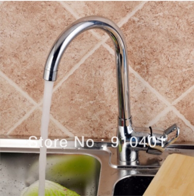 Wholesale And Retail Promotion NEW Goose Swivel Spout Kitchen Faucet Vessel Sink Mixer Tap Single Handle Chrome [Chrome Faucet-981|]
