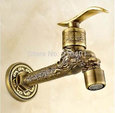 Wholesale And Retail Promotion NEW Single Handle Wall Mounted Antique Brass Washing Machine Tap Laundry Faucet [Washing Machine Faucet-5272|]