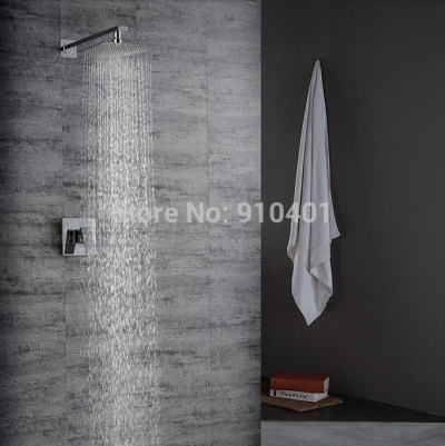 Wholesale And Retail Promotion NEW Wall Mounted 8" Rain Shower Faucet Set Single Handle Valve Shower Mixer Tap