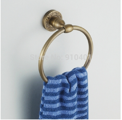 Wholesale And Retail Promotion NEW Wall Mounted Antique Brass Towel Ring Hanger Towel Rack Holder