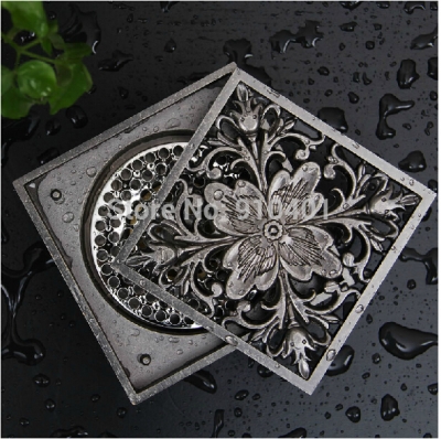 Wholesale And Retail Promotion Oil Rubbed Bronze Flower Bathroom Shower Drainer Brass Waste Drainer Floor Drain [Floor Drain & Pop up Drain-2642|]