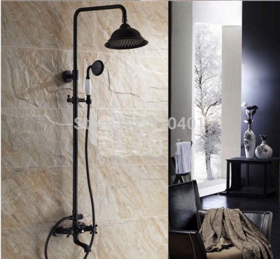 Wholesale And Retail Promotion Oil Rubbed Bronze Rain Shower Faucet Set Tub Mixer Tap Hand Shower Wall Mounted