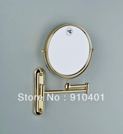 Wholesale And Retail Promotion Polished Golden Wall Mounted Bathroom Double Side Magnifying Makeup Mirror Brass [Make-up mirror-3609|]