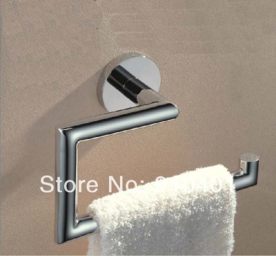 Wholesale And Retail Promotion Polished Wall Mounted Brass Bathroom Towel Ring Towel Rack Holder Chrome Finish [Towel bar ring shelf-4819|]