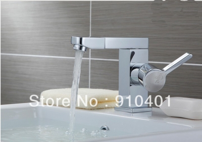 Wholesale And Retail Promotion Square Style Bathroom Basin Faucet Single Lever Lavatory Sink Mixer Tap Chrome [Chrome Faucet-1232|]