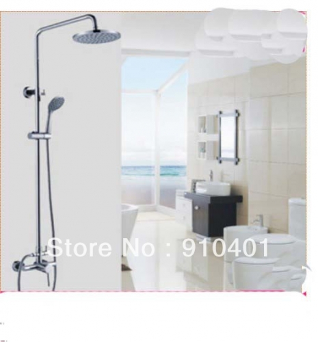 Wholesale And Retail Promotion Wall Mounted Chrome Finish Bathroom Shower Faucet Set Single Handle Mixer Tap