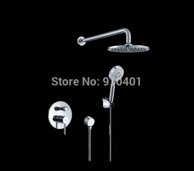Wholesale And Retail Promotion Wall Mounted Chrome Rain Shower Faucet Single Handle Mixer Tap W/ Hand Shower [Chrome Shower-2084|]