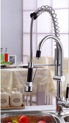 With Hot & Cold Function mixer Sell it yourself Brass Chorme Pull Out Kitchen Faucet Mixer Tap Two Swivel Spout Single Handle