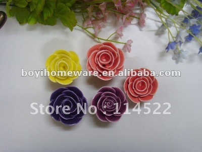 nice item fresh good quality ceramic rose door knobs wholesale and retail shipping discount 200pcs/lot MG-10