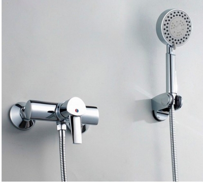 wholesale and retail Promotion Bathroom Brass Chrome Wall Mounted Shower Faucet W/ Multi-Function Hand Shower