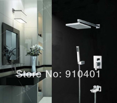 wholesale and retail Promotion Luxury Wall Mounted 3 Ways Rain Shower Head Bathtub Mixer Tap W/ Hand Shower Tap [Chrome Shower-2027|]