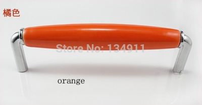 2pcs Hole 128mm Multicolour Zinc Alloy Orange Ceramic Hardware Kitchen Pulls(H:38mm L:136mm)