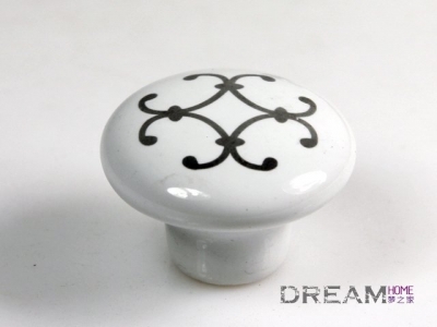 38mm Silver flower circle ceramic handle / cabinet hardware/ furniture drawer wardrobe door handle AP99 [CeramicHandles-223|]