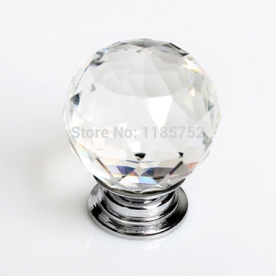 40mm Brand New Sparkle Clear Glass Crystal Cabinet Pull Drawer Handle Kitchen Door Wardrobe Cupboard Knob Free Shipping [Knobs-115|]