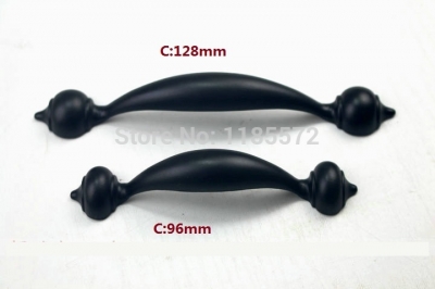 96mm New Arrival black color furniture handles and knobs for kitchen Cabinet dresser wardrobe knobs [antiquebrasshandles-58|]
