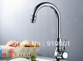 Cheap Brass material Single Handle Kitchen Mixer Chrome Finished Sink Faucet Swivel Spout Deck Mounted Offer Hot And Cold Water