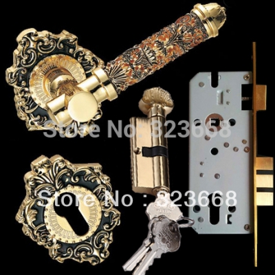 European style door lock classic zinc alloy handle lockset High grade New fashion fission locks [Fission lock-607|]