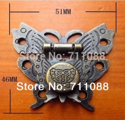 HOT SELLING Antique Packing box accessories hardware butterfly buckle ancient wooden box hinge box buckle furniture hinge