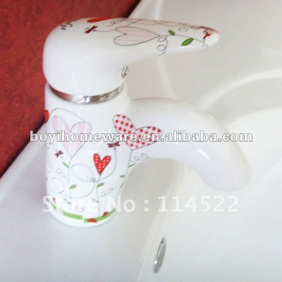 Heart patern porcelain faucet tap water tap faucet mixer 24sets/lot wholesale&retail shipping discount 7101AX