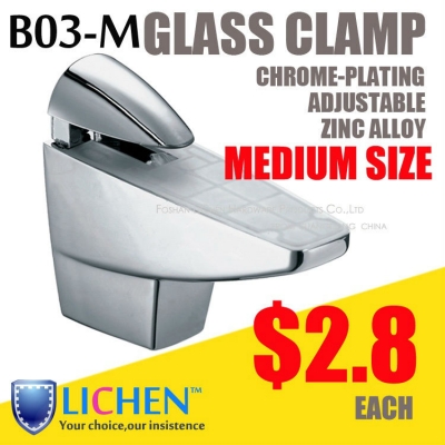 LICHEN(2pcs/lot)Medium size Chrome-plating Zinc alloy adjustable glass clamp supports Fitting bathroom glass clams glass clip [Glass clamp(Glasssupports)-181|]