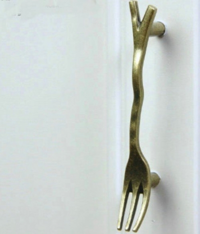 Novelty Bronze Fork Handle Cupboard Cabinet Drawer Door Knob Pulls MBS201-2 [Handles&Knobs-625|]