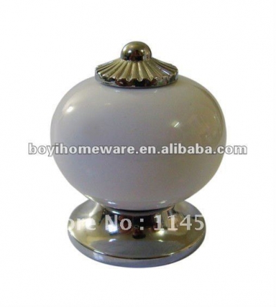 Silver zinc +white ceramic knobs/ kids dresser knobs/ door knobs/ cabinet knobss/ handle hardware wholesale 100pcs/lot AL0-PC