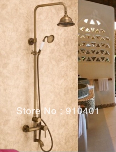 Wholdsale And Retail Promotion Modern Antique Solid Brass 8" Rain Shower Faucet Set Bathtub Shower Mixer Tap