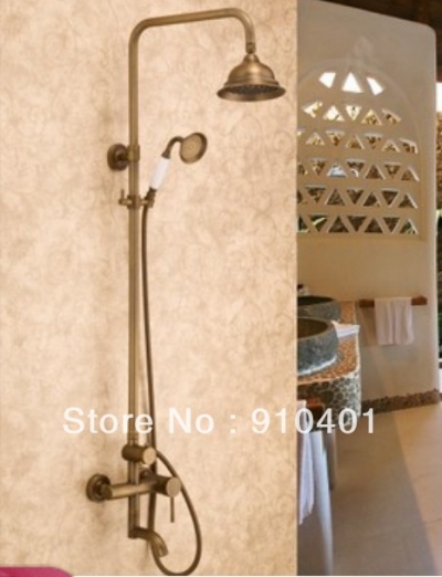 Wholdsale And Retail Promotion Modern Antique Solid Brass 8" Rain Shower Faucet Set Bathtub Shower Mixer Tap [Antique Brass Shower-545|]
