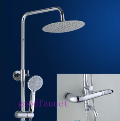 Wholesale And Retail Promotion Bathroom 8" Rain Shower Head Bathtub Faucet Shower Set W/ Handheld Shower Mixer Tap [Chrome Shower-2559|]