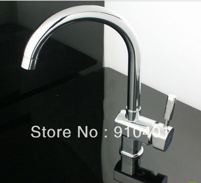 Wholesale And Retail Promotion Bathroom Basin Faucet Single Handle Vanity Sink Mixer Tap Swivel Spout Chrome [Chrome Faucet-1160|]