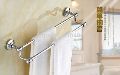 Wholesale And Retail Promotion Bathroom Polished Chrome Brass Wall Mounted Towel Rack Holder Dual Towel Bars [Towel bar ring shelf-4875|]