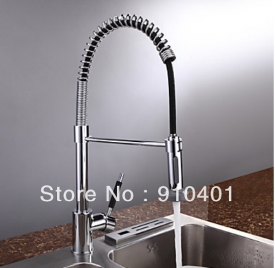 Wholesale And Retail Promotion Chrome Brass Deck Mounted Kitchen Faucet Pull Out Sprayer Vessel Sink Mixer Tap [Chrome Faucet-917|]