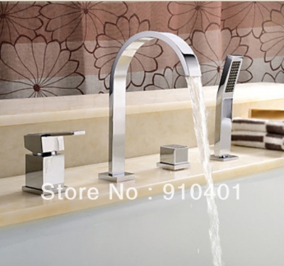 Wholesale And Retail Promotion Chrome Luxury Widespread Bathroom Tub Faucet Bathtub Mixer Tap With Hand Shower