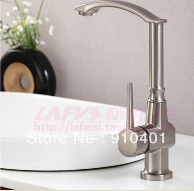 Wholesale And Retail Promotion Modern Brushed Nickel Bathroom Basin Faucet Single Handle Vanity Sink Mixer Tap [Brushed Nickel Faucet-769|]