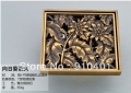 Wholesale And Retail Promotion NEW Antique Brass Flower Carved Art Floor Drain Bathroom Register Waste Drain