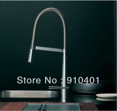 Wholesale And Retail Promotion NEW Brushed Nickel Swivel Pull Out Spray Spout Kitchen Bar Sink Faucet Mixer Tap