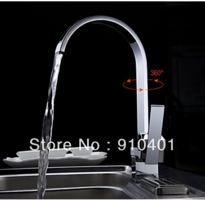 Wholesale And Retail Promotion NEW Chrome Brass Kitchen Faucet Swivel Spout Vessel Sink Mixer Tap Single Lever [Chrome Faucet-1040|]