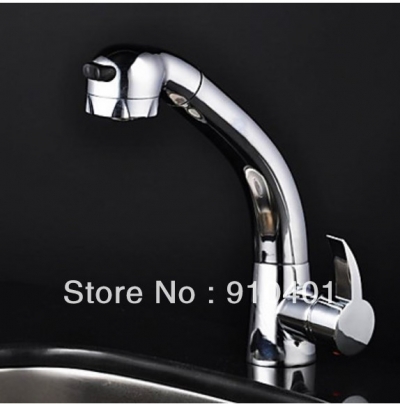 Wholesale And Retail Promotion NEW Deck Mounted Chrome Finish Deck Mounted Single Handle Kitchen Sink Mixer Tap [Chrome Faucet-870|]